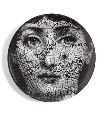 Fornasetti Tema E Variazioni No. 94 Wall Plate In Black