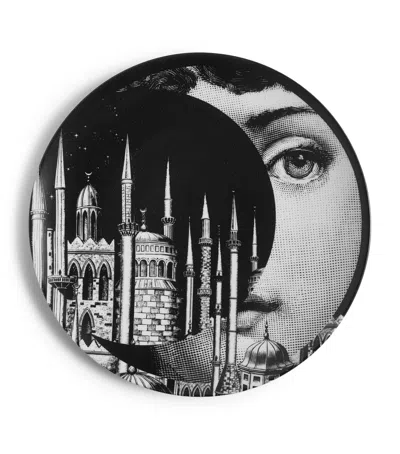 Fornasetti Tema E Variazioni No.406 Wall Plate In Black