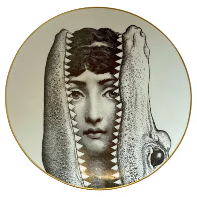 Pre-owned Fornasetti Tema E Variazioni Porcelain Plate Motiv 24 In Gray