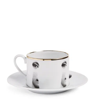 Fornasetti Tema E Variazioni Teacup And Saucer In Multi