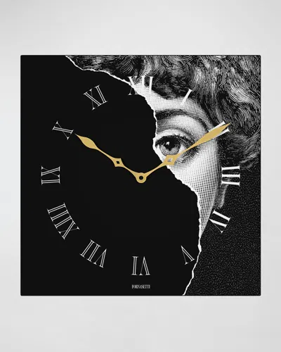 Fornasetti Tema E Variazioni Wall Clock In Blackwhite