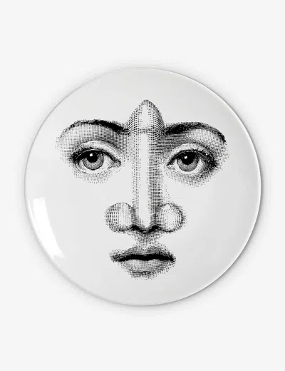 Fornasetti Themes And Variations N.336 Round Porcelain Wall Plate 26cm In White