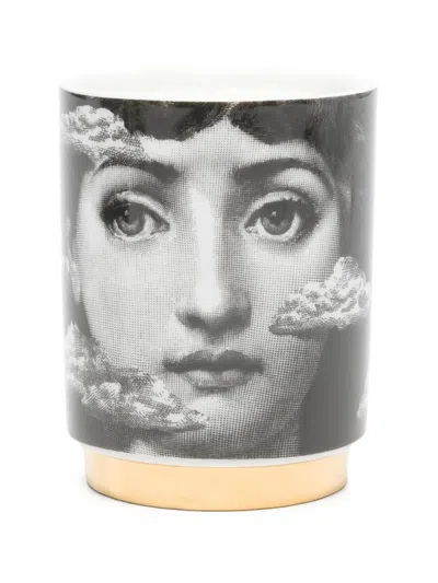 Fornasetti Tra Le Nuvole Portrait Print Candle In Black
