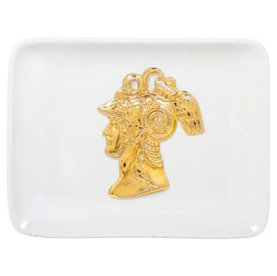 Pre-owned Fornasetti Tray With Mercury Gold Milan,  Manufactory, Circa 1950 In Gray