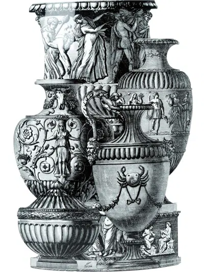 Fornasetti Urn Umbrella Stand In B/w