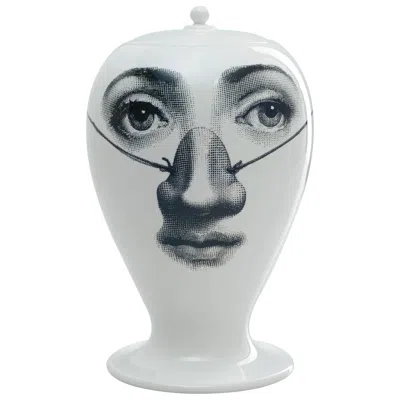 Pre-owned Fornasetti Vase Burlone Black/white In Transparent