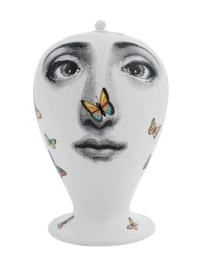 Fornasetti Vase Farfalle Butterflies Face Print Vase In Multi