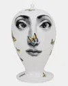 Fornasetti Vase Farfalle Face With Butterflies In Blackwhite