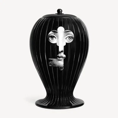 Fornasetti Vase Rigato Chiave/serratura In Black