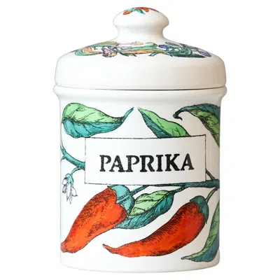 Pre-owned Fornasetti Vintage Piero  Hand-painted Ceramic 'spezie' Jar, Italy 1960s In Transparent