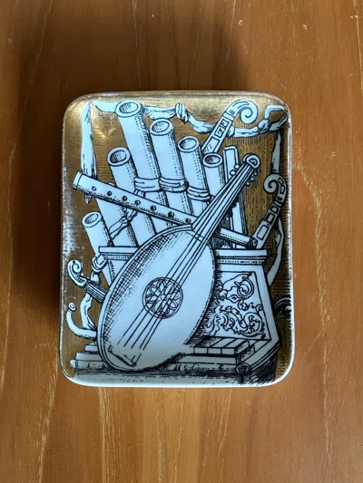 Pre-owned Fornasetti Vintage Piero  Vide Poche Or Trinket Dish In Brown
