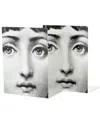 Fornasetti Donna Bookends In Grey
