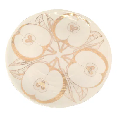 Pre-owned Fornasetti Wall Plate Porcelain Gold 1980 Italy In White