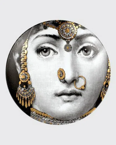 Fornasetti Wall Plate Tema E Variazioni # 228 In Blackwhitegold