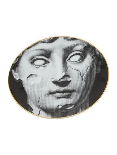 Pre-owned Fornasetti Wall Plate Tema E Variazioni In Black