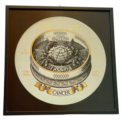 Pre-owned Fornasetti Zodiac Cancer Silk Screen Print In Black