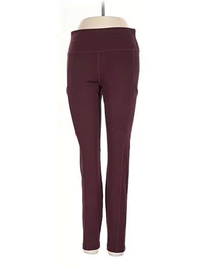 Pre-owned Fornia Active Pants In Burgundy