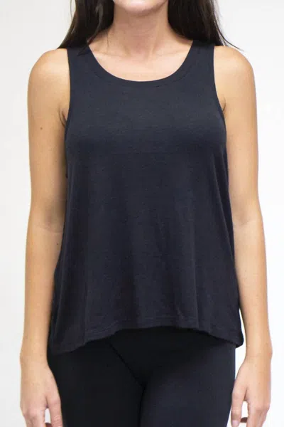 Fornia Los Angeles Mini Ribbed Tank Top In Black In Blue
