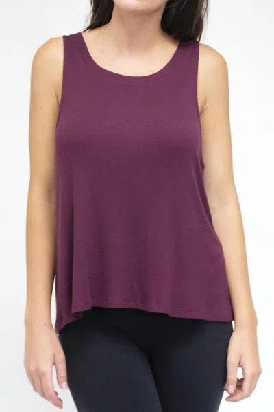 Fornia Los Angeles Mini Ribbed Tank Top In Burgundy In White