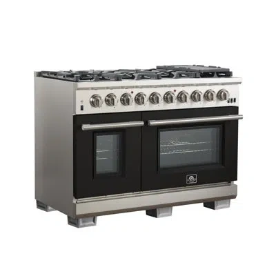 Forno Capriasca 48" 6.58 Cu. Ft. Freestanding Gas Convection Oven In Black