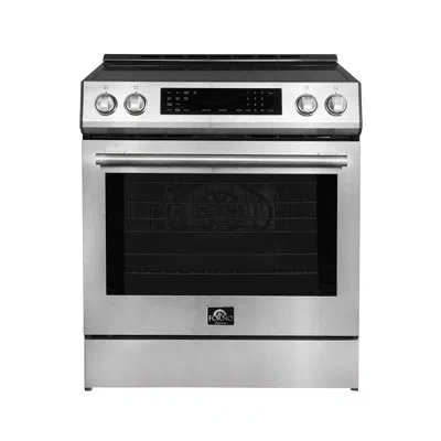 Forno Espresso Donatello 30" Induction Range Slide-in, 4 Elements, 5.0 Cu. Ft. True Convection Oven In Stainless Steel