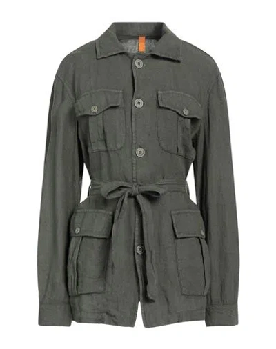 Forpen Woman Shirt Dark Green Size 16 Linen