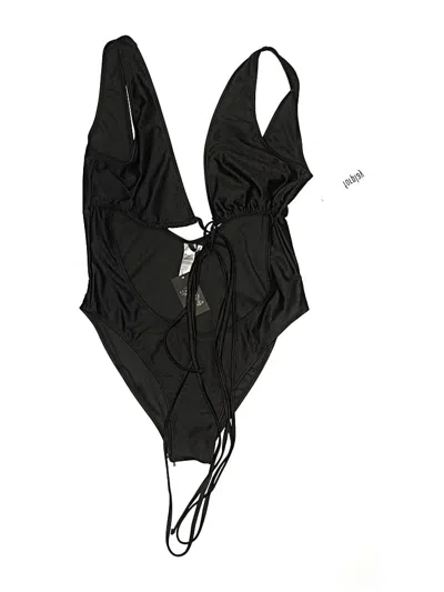 Pre-owned Forplay Swimsuit Top Black Graphic Pattern Swimwear
