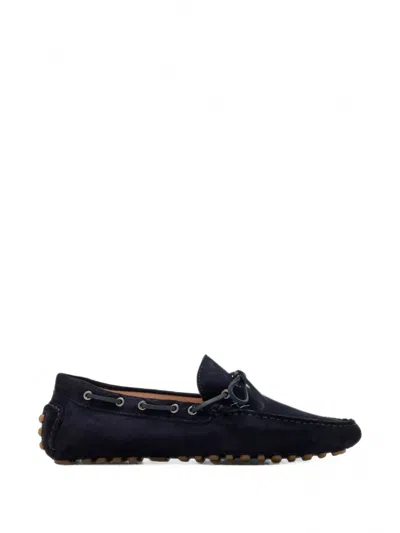 Forsa Bow-detail Suede Loafers In Blue