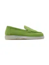Forsa Dune Topstitching Loafers In Green