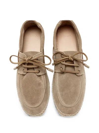 Forsa Enzo Lace-up Espadrilles In Braun