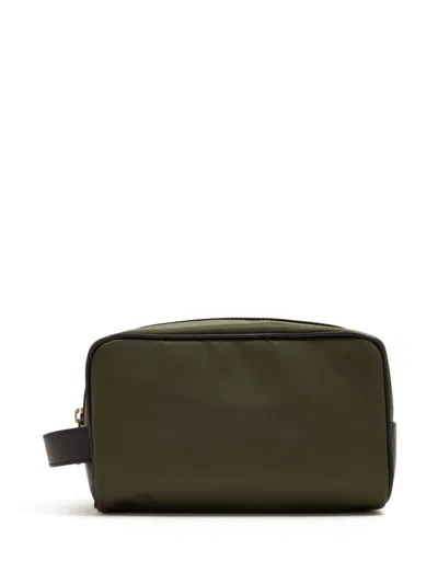 Forsa Leather Handle Wash Bag In 绿色