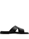 Forsa Leather Slides In Black