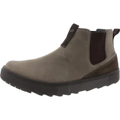 Forsake Womens Mixed Media Leather Chelsea Boots In Green