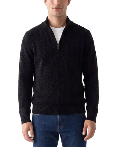 Forte Cashmere 100% Cashmere Cable 1/4-zip 100% Cashmere Sweater In Black
