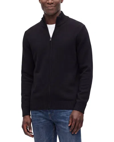 Forte Cashmere 100% Cashmere Mock Neck 1/4-zip 100% Cashmere Sweater In Black