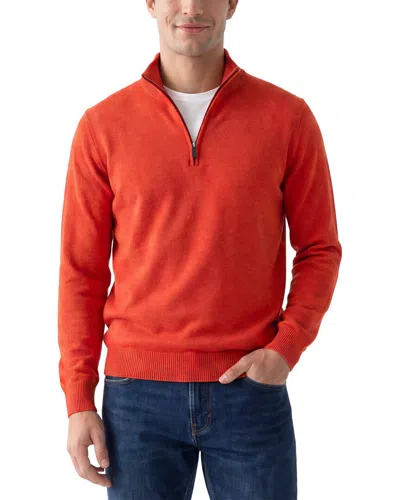 Forte Cashmere 100% Cashmere Mock Neck 1/4-zip 100% Cashmere Sweater In Red
