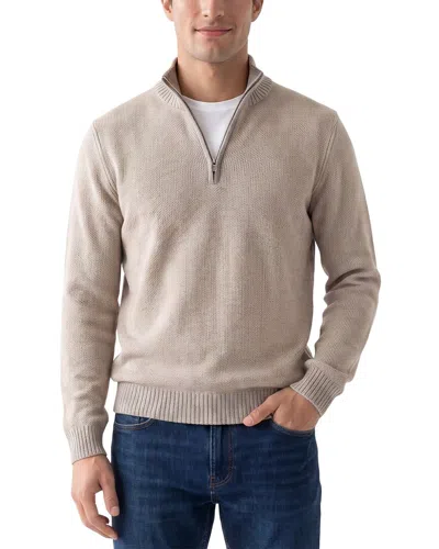 Forte Cashmere 100% Cashmere Mock Neck 1/4-zip 100% Cashmere Sweater In Neutral