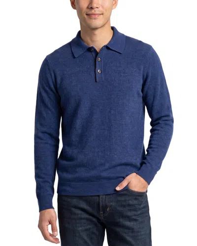 Forte Cashmere 100% Cashmere Polo 100% Cashmere Sweater In Blue