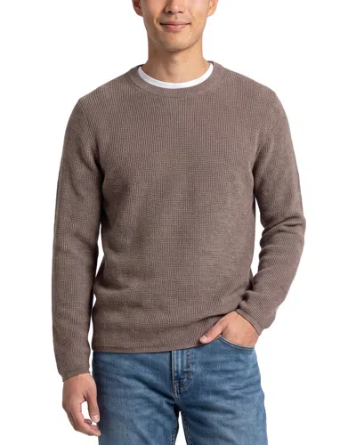 Forte Cashmere 100% Cashmere Thermal Crewneck 100% Cashmere Sweater In Brown