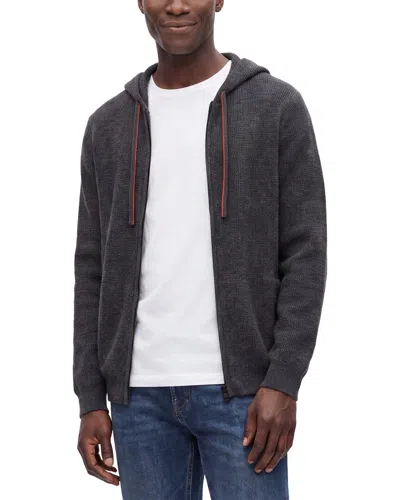Forte Cashmere 100% Cashmere Thermal Zip 100% Cashmere Hoodie In Gray