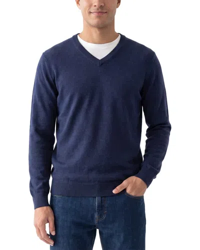 Forte Cashmere 100% Cashmere V-neck 100% Cashmere Sweater In Blue