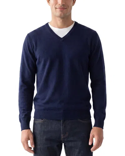 Forte Cashmere 100% Cashmere V-neck 100% Cashmere Sweater In Blue