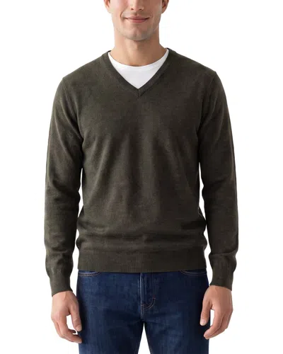 Forte Cashmere 100% Cashmere V-neck 100% Cashmere Sweater In Green