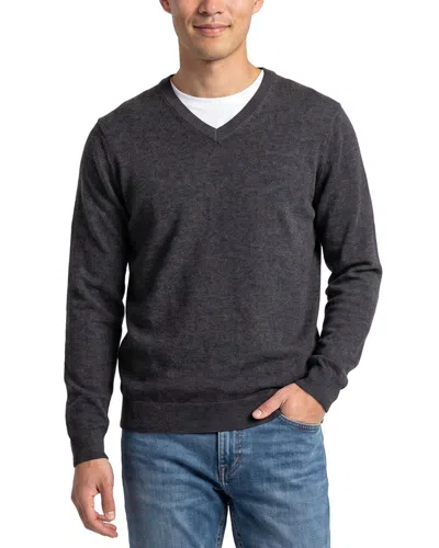 Forte Cashmere 100% Cashmere V-neck 100% Cashmere Sweater In Gray