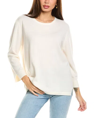 Forte Cashmere 3/4-sleeve Crew Cashmere Sweater In Beige