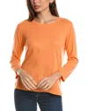 Forte Cashmere Aegean Crew Silk & Cashmere-blend Sweater In Orange