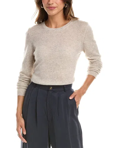 Forte Cashmere Basic Crewneck 100% Cashmere Sweater In Gray