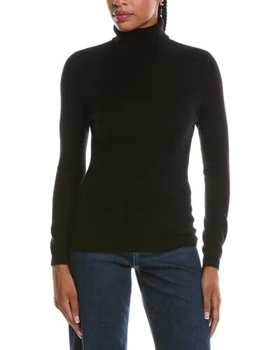 Forte Cashmere Basic Turtleneck 100% Cashmere Pullover In Brown