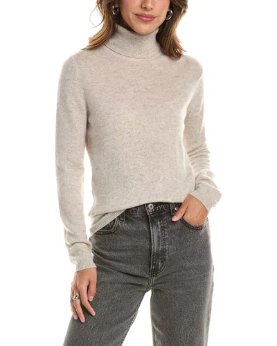 Forte Cashmere Basic Turtleneck 100% Cashmere Pullover In Neutral