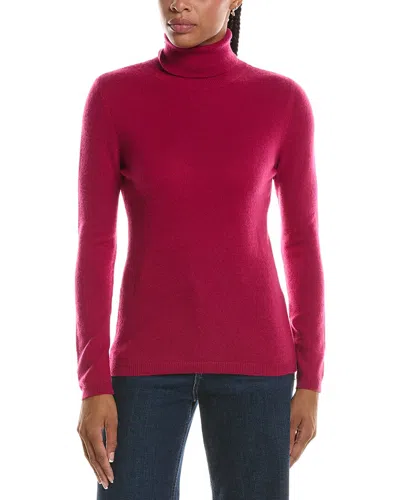 Forte Cashmere Basic Turtleneck 100% Cashmere Pullover In Pink